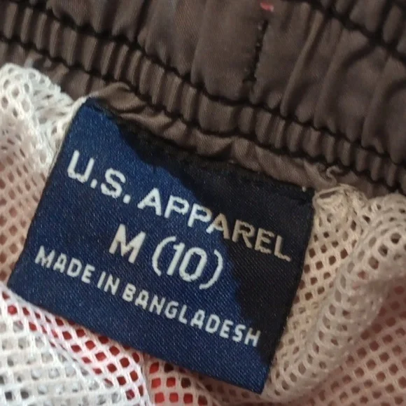 NWOT U.S. Apparel boys swim trunks shorts, size medium (10), red grey - Picture 4 of 4